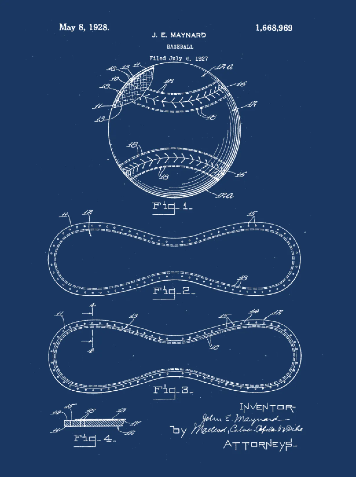 Sports Patent Print Set on Canvas