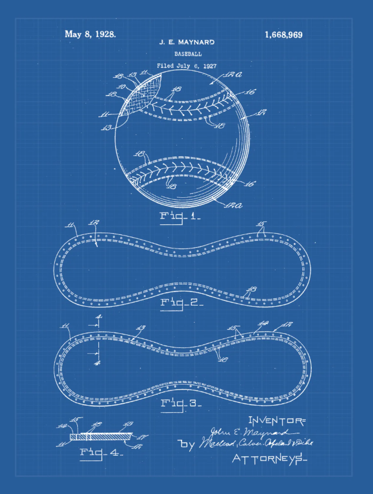 Sports Patent Print Set on Canvas