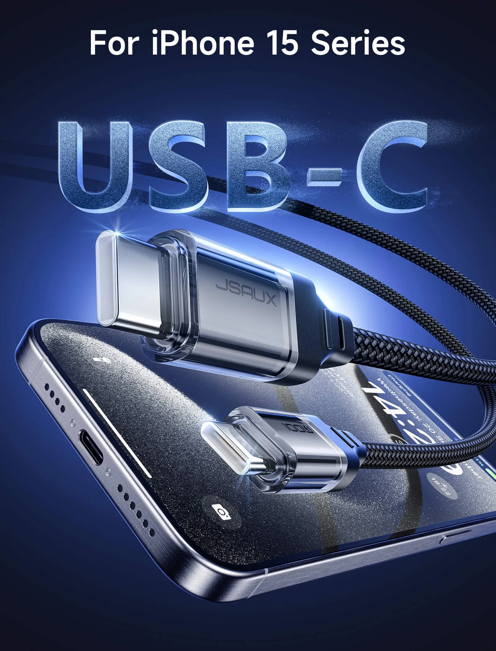 Transparent 100W USB-C to USB-C Charing Cable