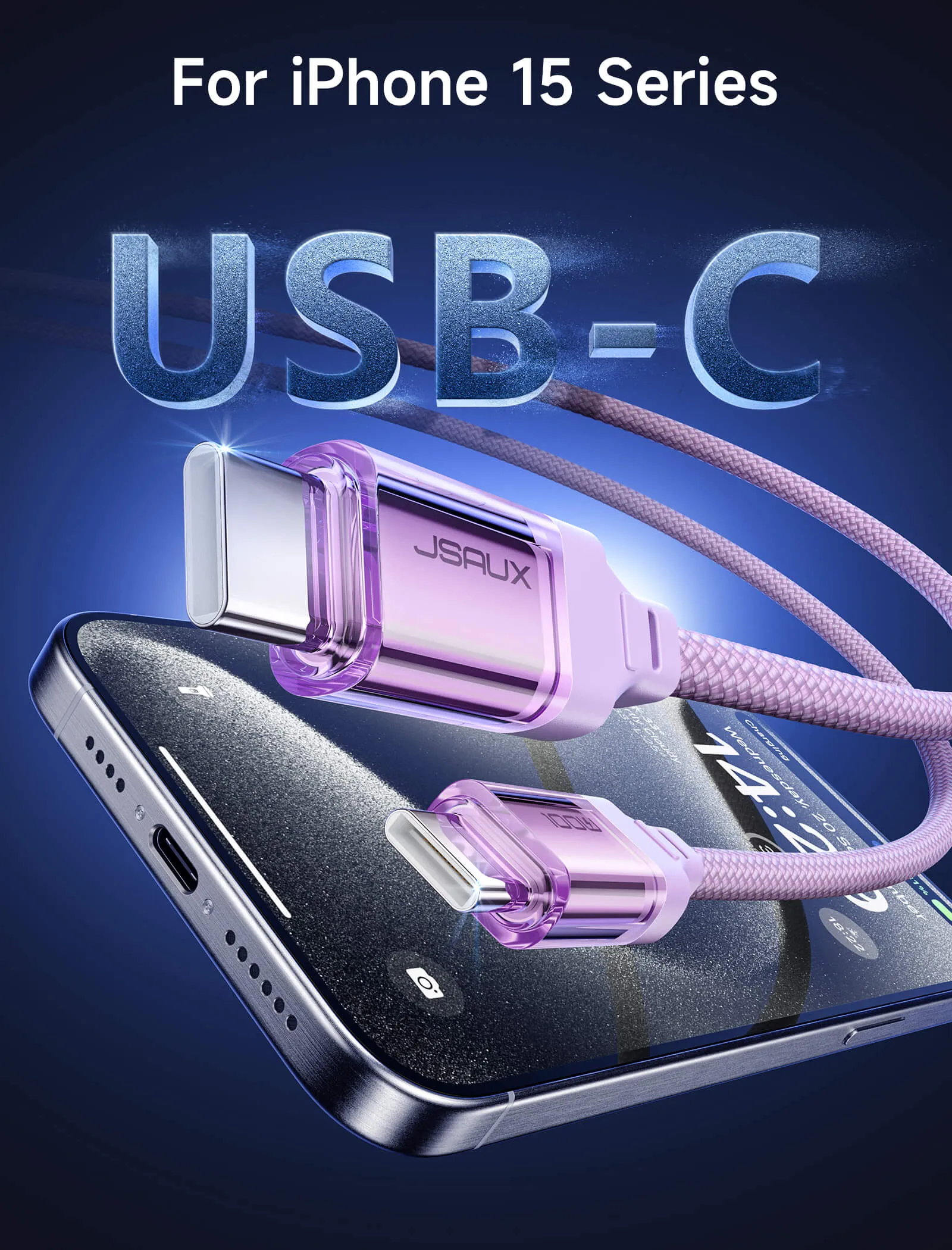 Transparent 100W USB-C to USB-C Charing Cable