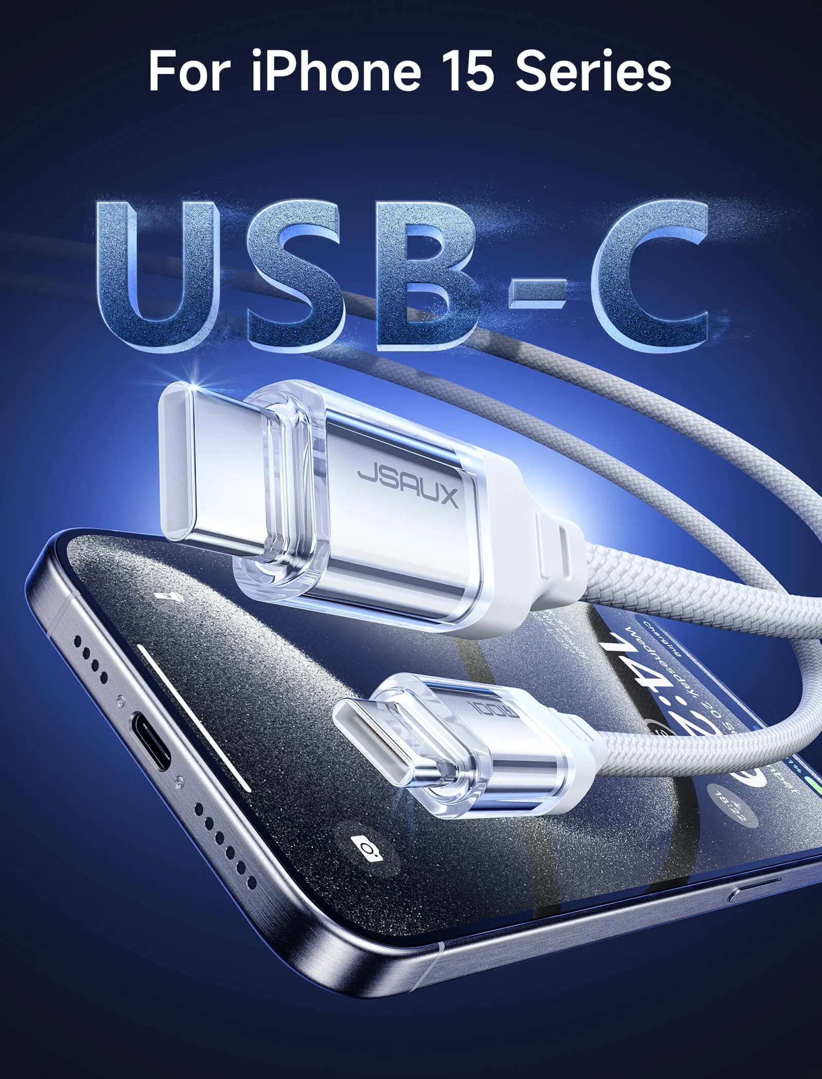 Transparent 100W USB-C to USB-C Charing Cable