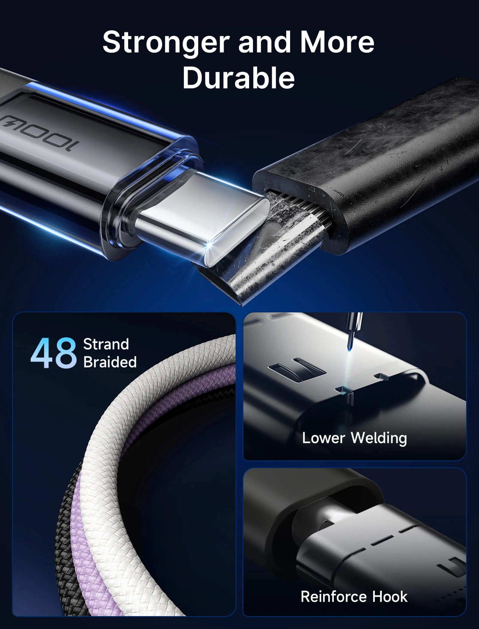 Transparent 100W USB-C to USB-C Charing Cable