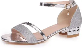 Women's Open Toe Ankle Strap Block Chunky Heels Sandals Party Wedding Dress Pumps Shoes Dress Heeled Sandals