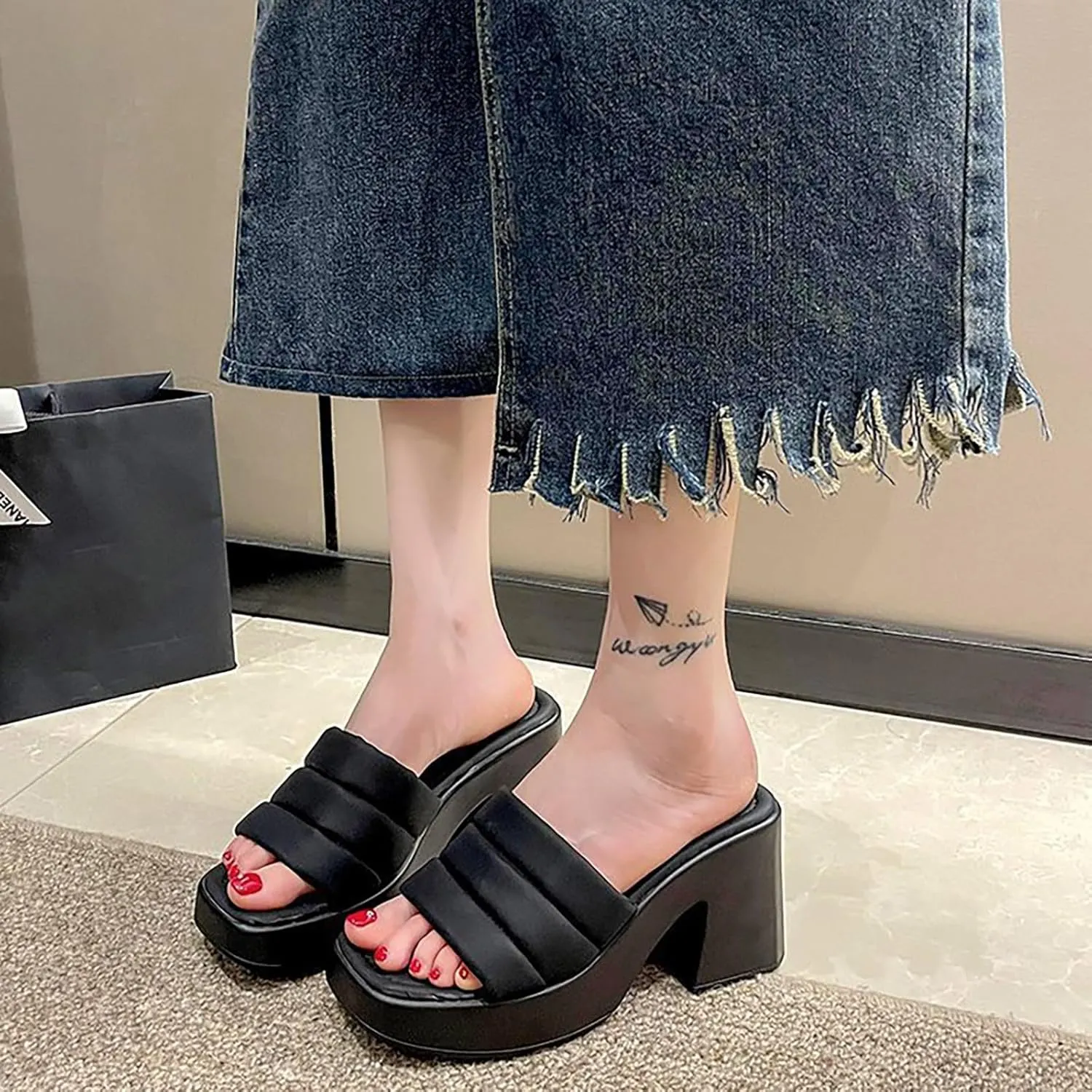 Women's Platform Heels Sandals Open Toe Fashion Wedding Sexy Dress Block Chunky Wedges High Heel Ankle Strap Pumps