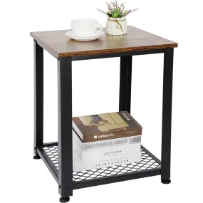 ZENY™ End Table, Sofa Side Telephone Table with 2-Tier Shelves, Nightstand for Bedroom, Living Room
